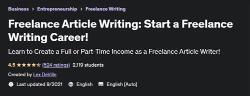 Freelance Article Writing Start a Freelance Writing Career!