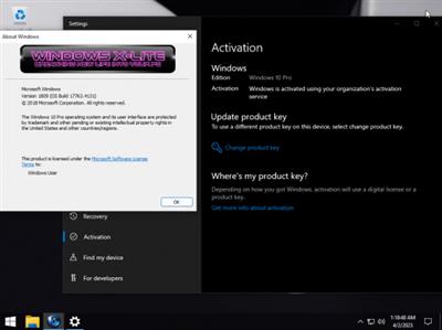 Windows 10 Pro X-Lite Version 1809 Build  17763.4131 'Redstone Revival' Preactivated