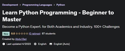 Learn Python Programming - Beginner to Master