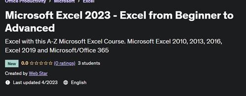 Microsoft Excel 2023 –  Excel from Beginner to Advanced –  Download Free