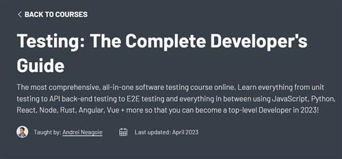 ZerotoMastery - Testing The Complete Developer's Guide