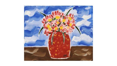 Acrylic Painting With Shanells Art Flowers In Vase