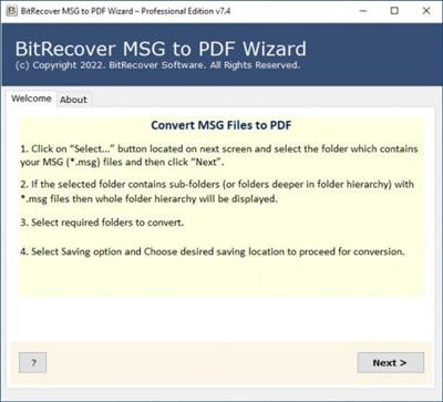 BitRecover MSG to PDF Wizard  8.1 Bb28f38dc2c42a79a845562214c54e2c
