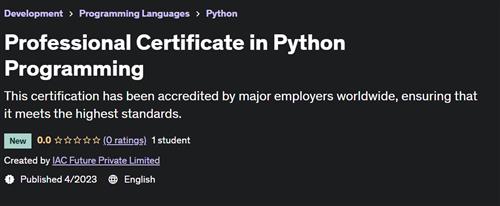Professional Certificate in Python Programming