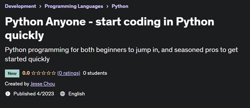Python Anyone - start coding in Python quickly (2023)