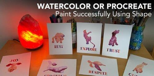 Watercolor or Procreate –  Paint Successfully Using Shape –  Download Free