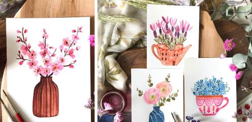 Paint Watercolor Florals to Build a Daily Creative Routine