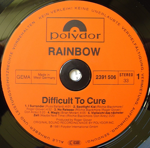Rainbow &#8206;– Difficult To Cure (1981)
