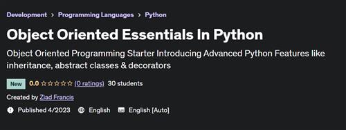 Object Oriented Essentials In Python –  Download Free