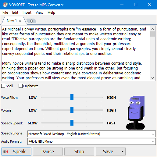 VovSoft Text to MP3 Converter 2.7.0