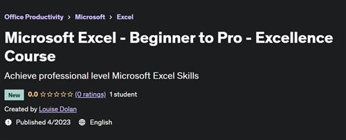 Microsoft Excel - Beginner to Pro - Excellence Course