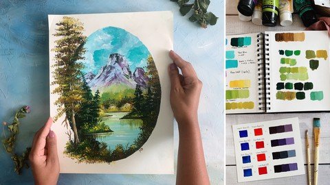 How To Paint An Oval Landscape Painting Using Acrylics