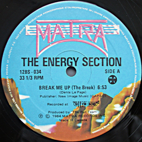 The Energy Section - Break Me Up (The Break) (Vinyl, 12'') 1984 (Lossless)