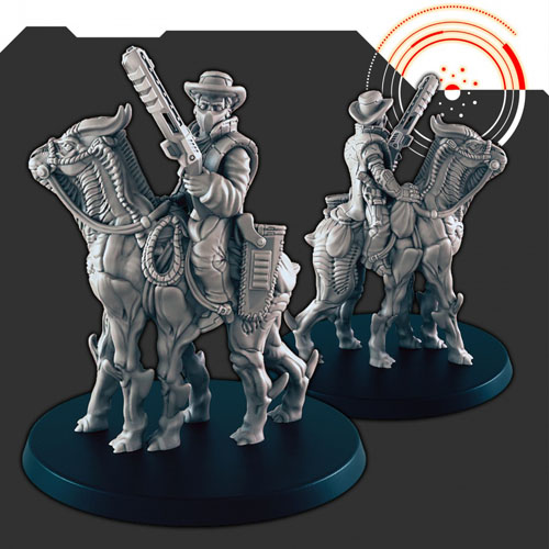 Sci-fi Space Cowboy Montana Riding 3D Print Model