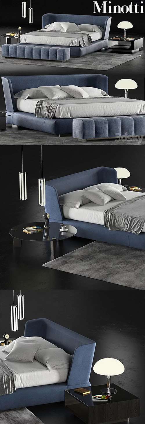 Minotti Creed Bed - 3d model