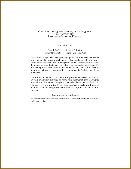 Credit Risk - Pricing, Measurement, and Management D37d336295894710dbcbb21c0679ea04