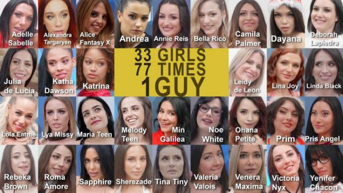 33 girls, 77 times, 1 guy - Adelle Sabelle, Alexandra Targaryen, Alice Fantasy X, (FullHD 1080p) - PremiumBukkake - [2022 г.]