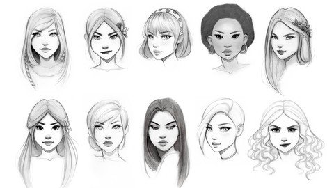 Design A Female Character Sketching Portraits With Pencils 2023