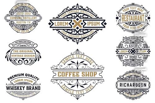 Set of 8 Vintage Logos and Badges collections