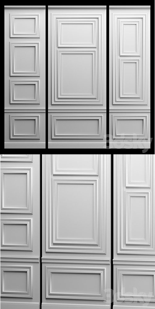 Wall panel � gypsum stucco - 3d model