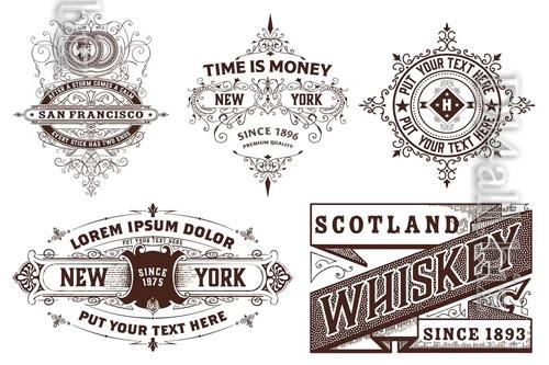 Set of 5 logos and badges