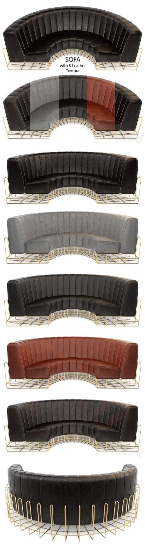 Leather Sofa - 3d model