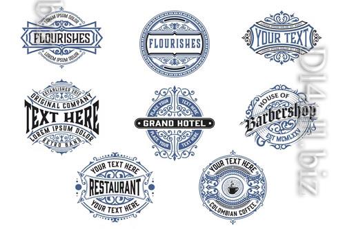 Pack of 8 logos and badges
