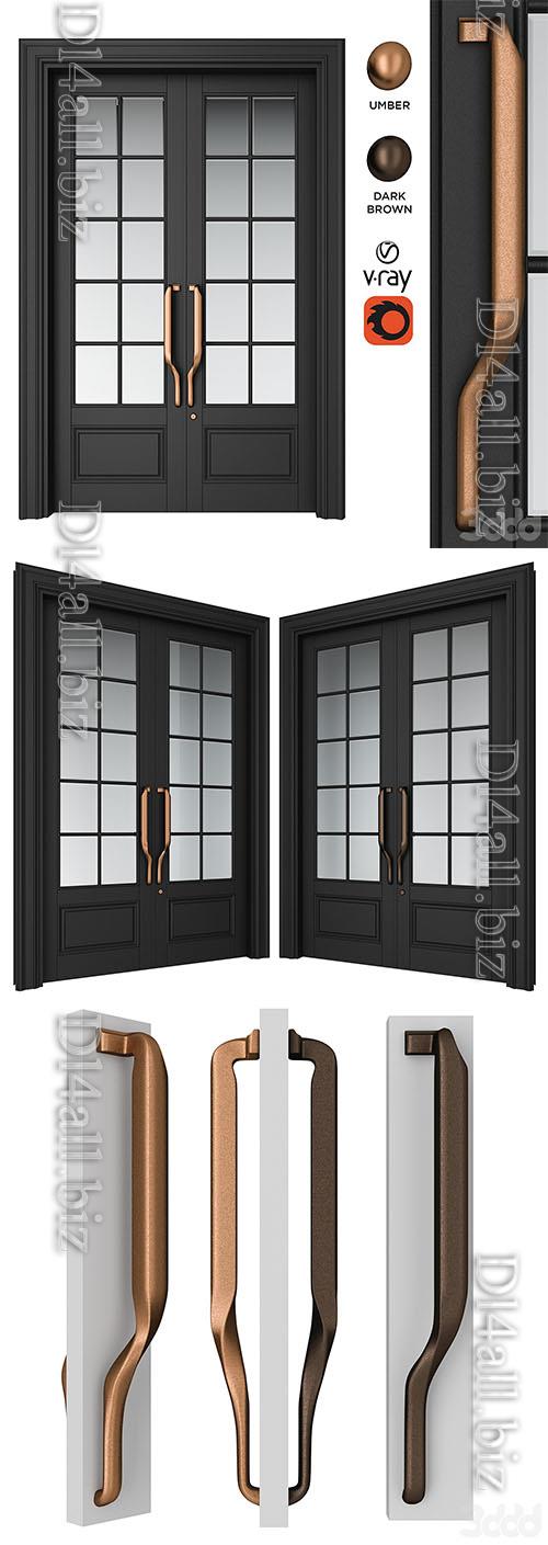 Door Set Elmes Archism T2084 (Metal, Glass) - 3d model