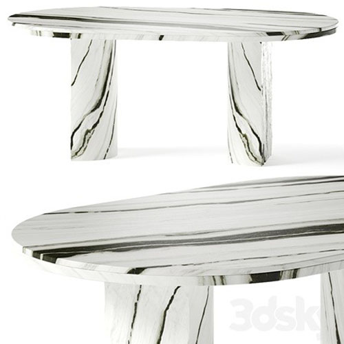 CB2 Julius Oval Marble Dining Table - 3d model