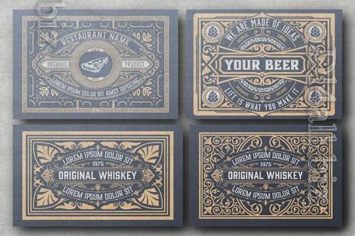 Set of 4 Vintage Labels for Packing design