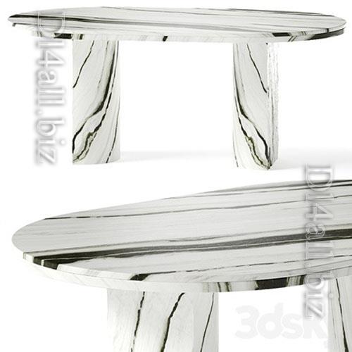 CB2 Julius Oval Marble Dining Table - 3d model