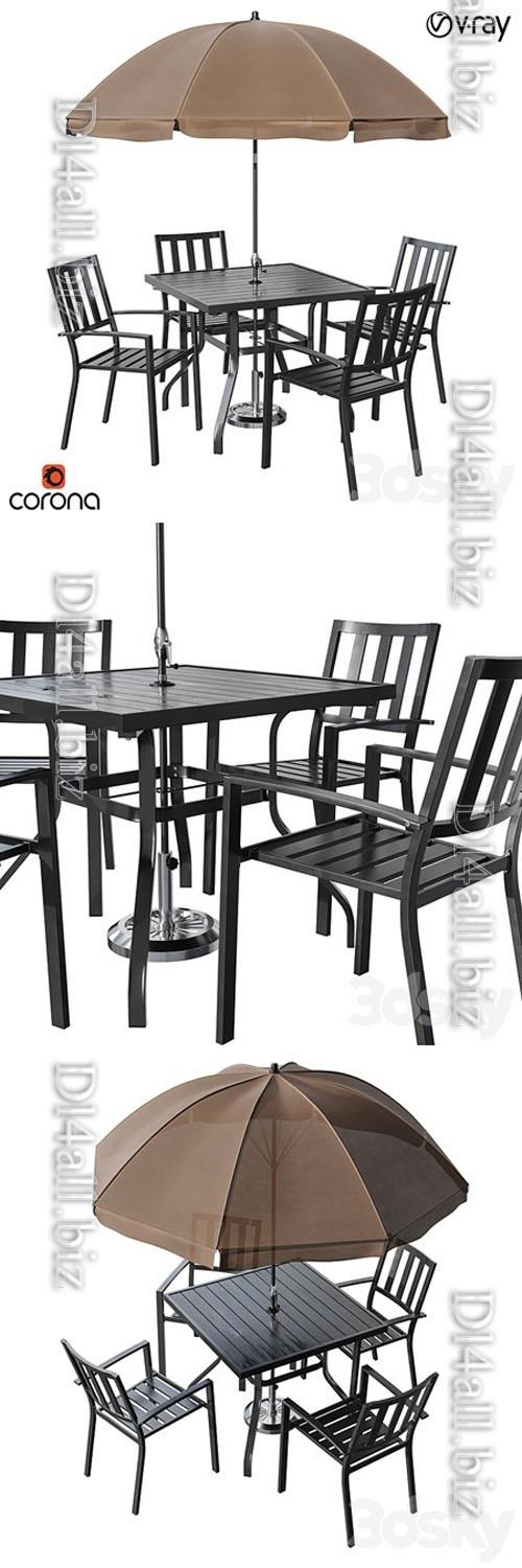 Castanon Rectangular Dining Set - 3d model