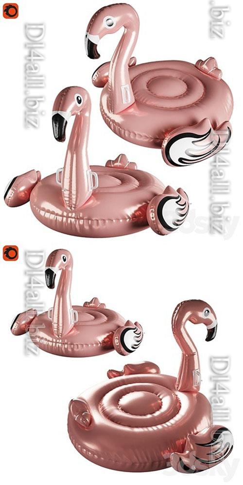 Inflatable flamingo circle - 3d model
