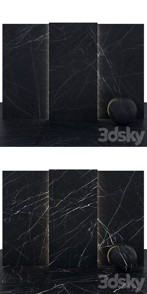 Black Marble 03 - 3d model