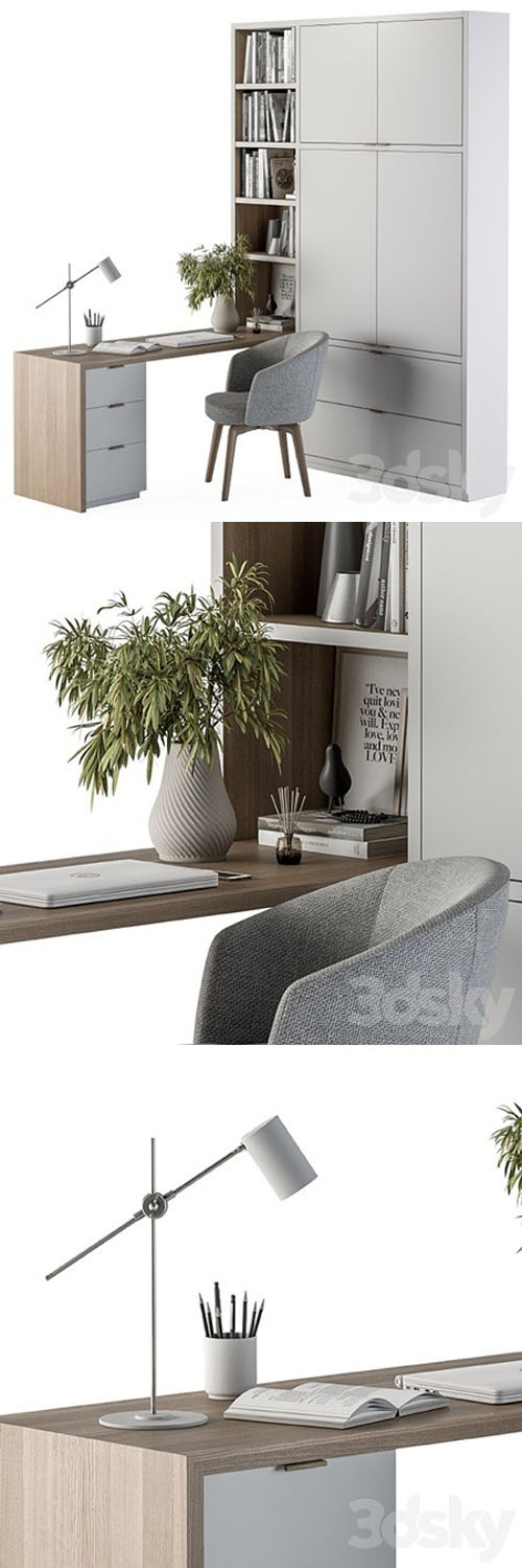 Office Furniture Wardrobe and Table � Home Office 34 - 3d model