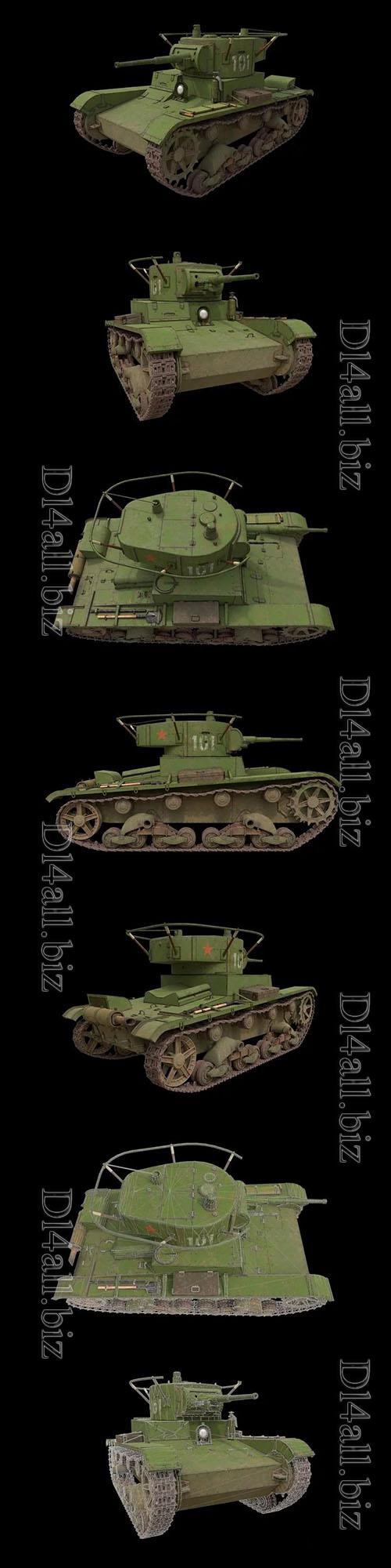 T-26 Tank - 3d model