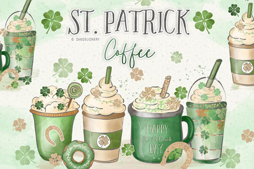 St Patrick Coffee design png file