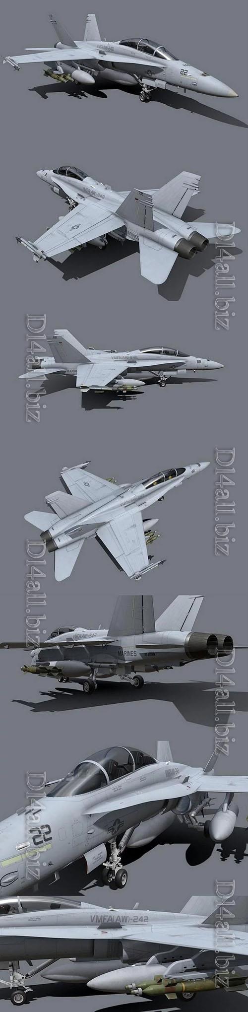 FA-18 Hornet - 3d model
