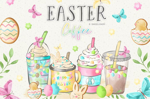 Easter Coffee design png file