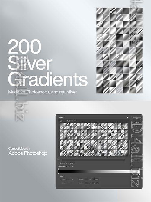 200 Silver Photoshop Gradients