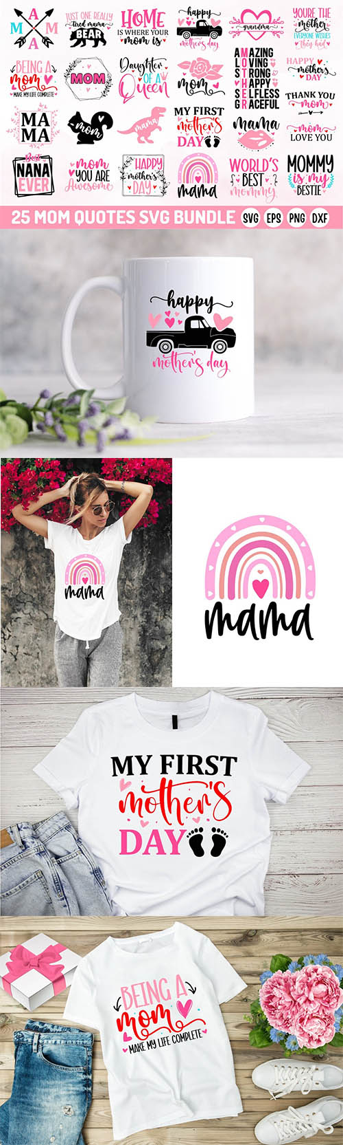 Mother's day bundle design elements