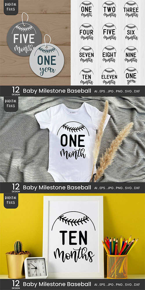 12 baby lettering bundle design elements