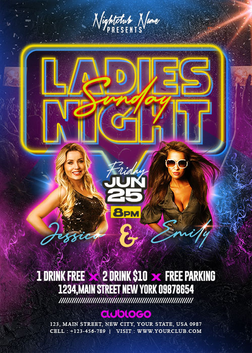 Weekend Ladies Night Club Party Flyer PSD