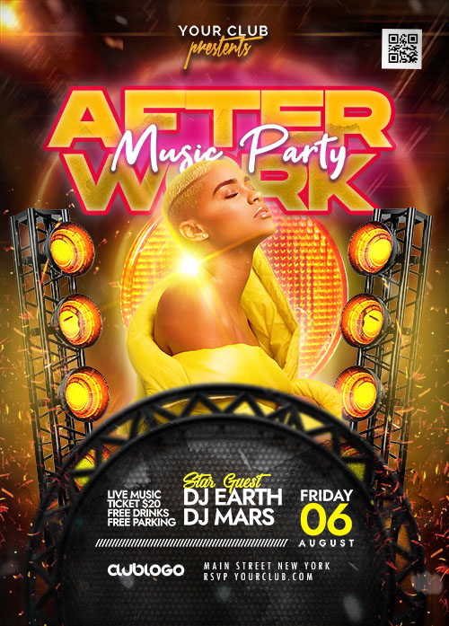 Weekend Music Party Flyer Design PSD