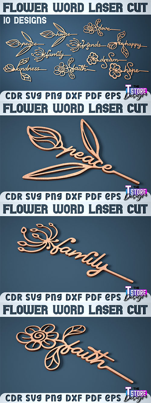 Flower Word  bundle design elements