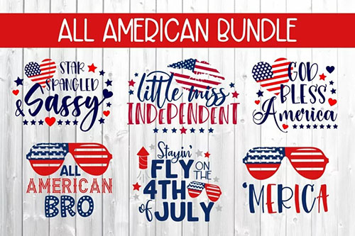American patriotic bundle design elements