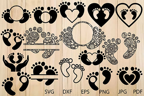 Baby Feet bundle design elements