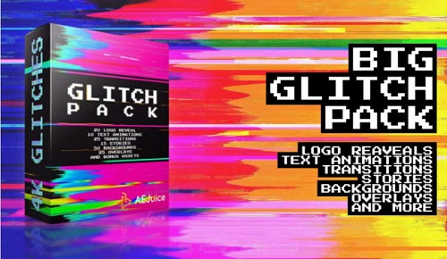 Aejuice – Glitch Pack - Animated glitch Instagram stories - for After Effects