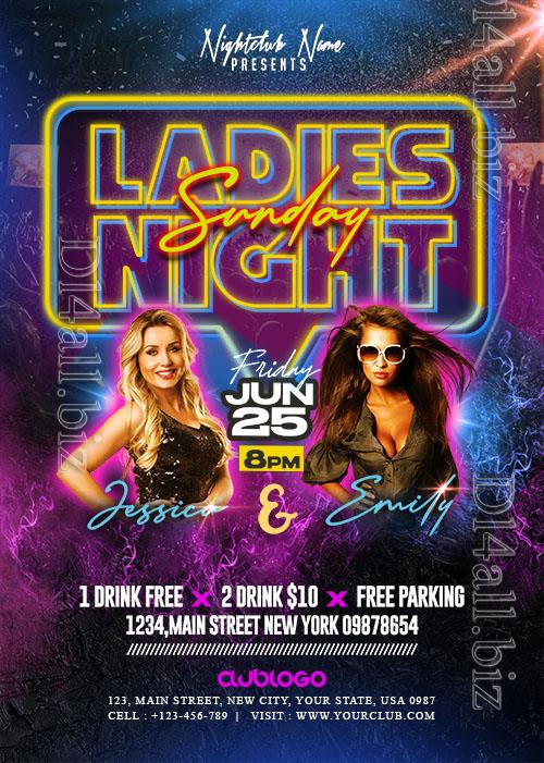 Weekend Ladies Night Club Party Flyer PSD