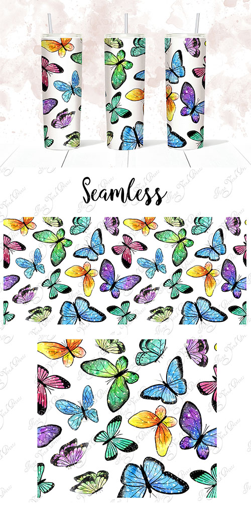 Butterflies tumbler design
